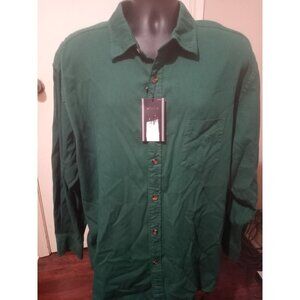 New ROUNDTREE & YORKE Long Sleeve Shirt Modal Cotton Green size 2XL